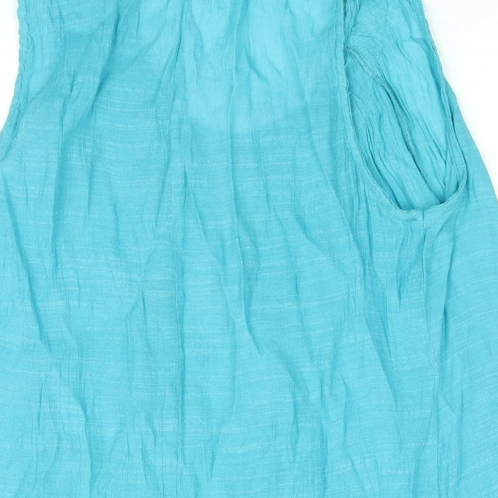 Cellbes Womens Blue Polyester Mini Size 14 Scoop Neck Pullover - Size 14-16 Rhinestone Neckline