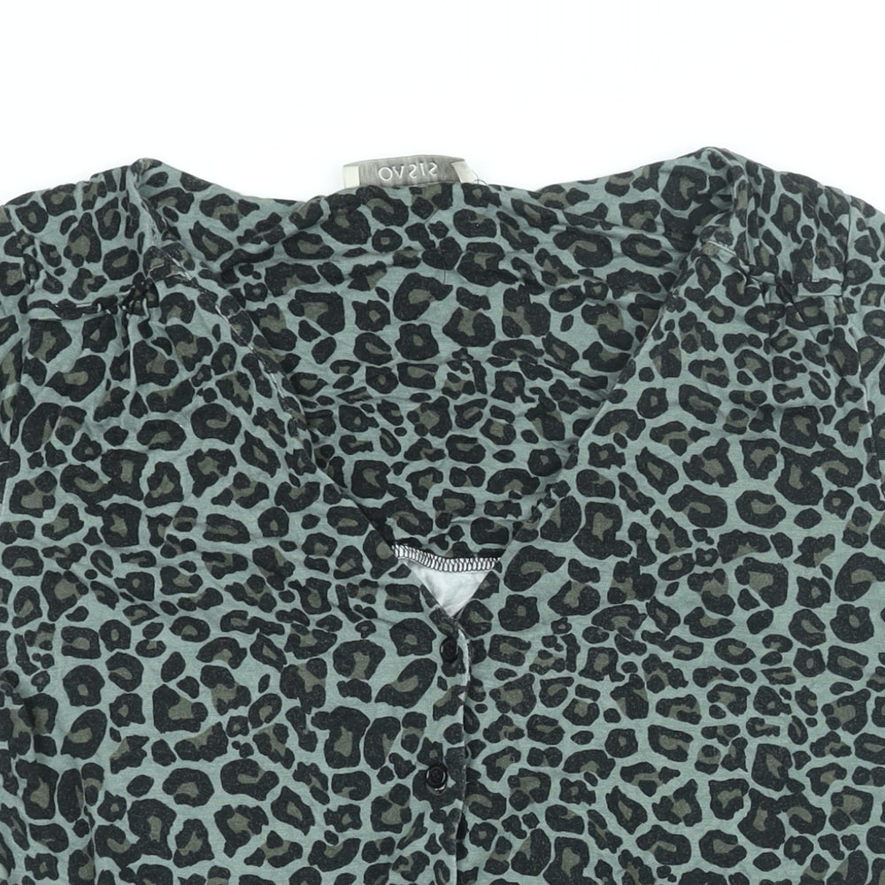 Womens UK Size S Oasis Green Basic Blouse