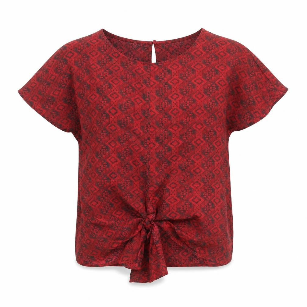 Womens UK Size XS Sparkle & Fade Red Basic Blouse
