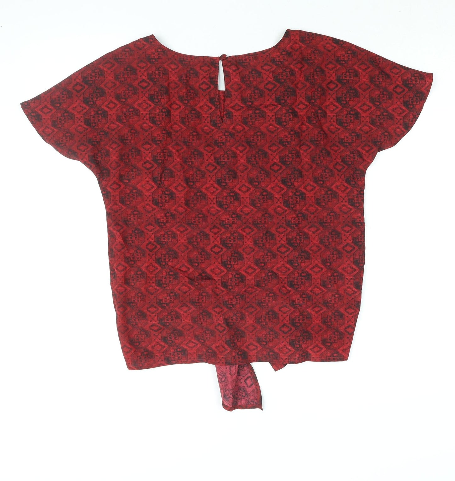 Womens UK Size XS Sparkle & Fade Red Basic Blouse