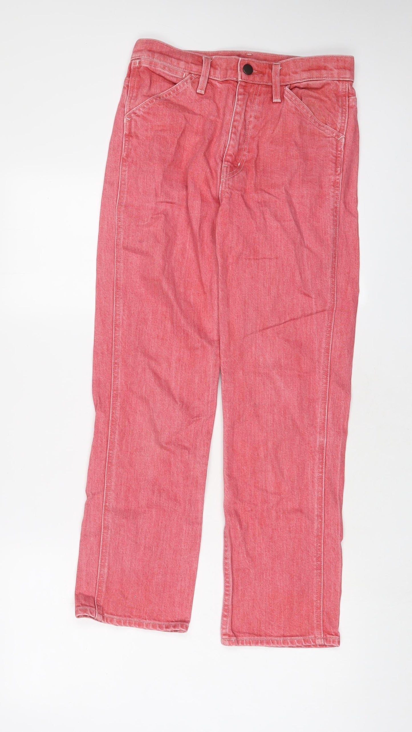Womens UK Size 26 in Uniqlo Regular Fit Straight Pink Jeans