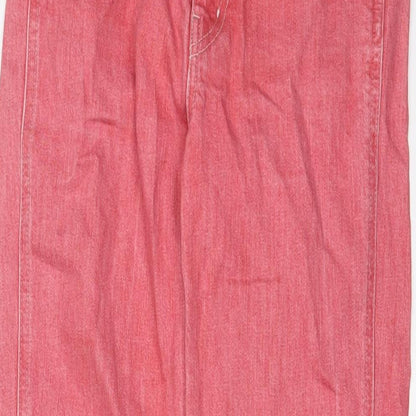 Womens UK Size 26 in Uniqlo Regular Fit Straight Pink Jeans