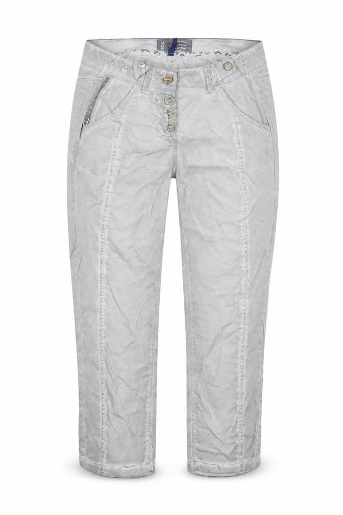 Womens UK Size 25 in Cecil Regular Fit Capri Grey Trousers