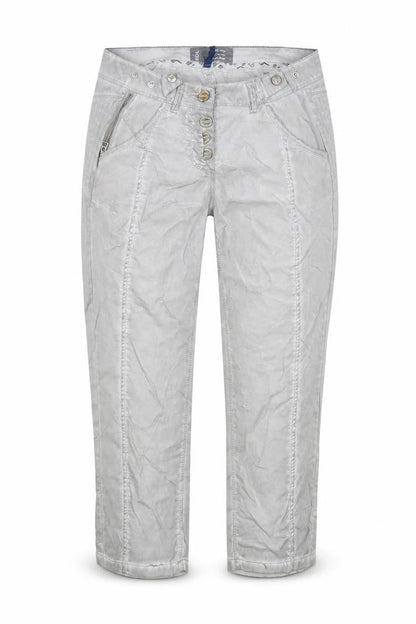 Womens UK Size 25 in Cecil Regular Fit Capri Grey Trousers