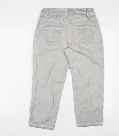 Womens UK Size 25 in Cecil Regular Fit Capri Grey Trousers
