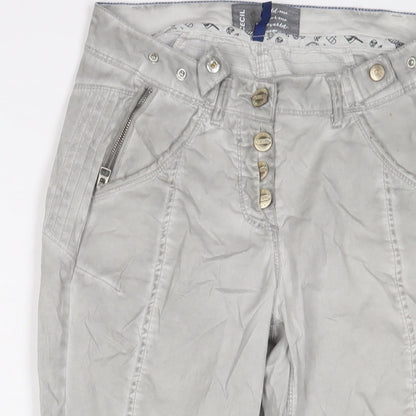 Womens UK Size 25 in Cecil Regular Fit Capri Grey Trousers