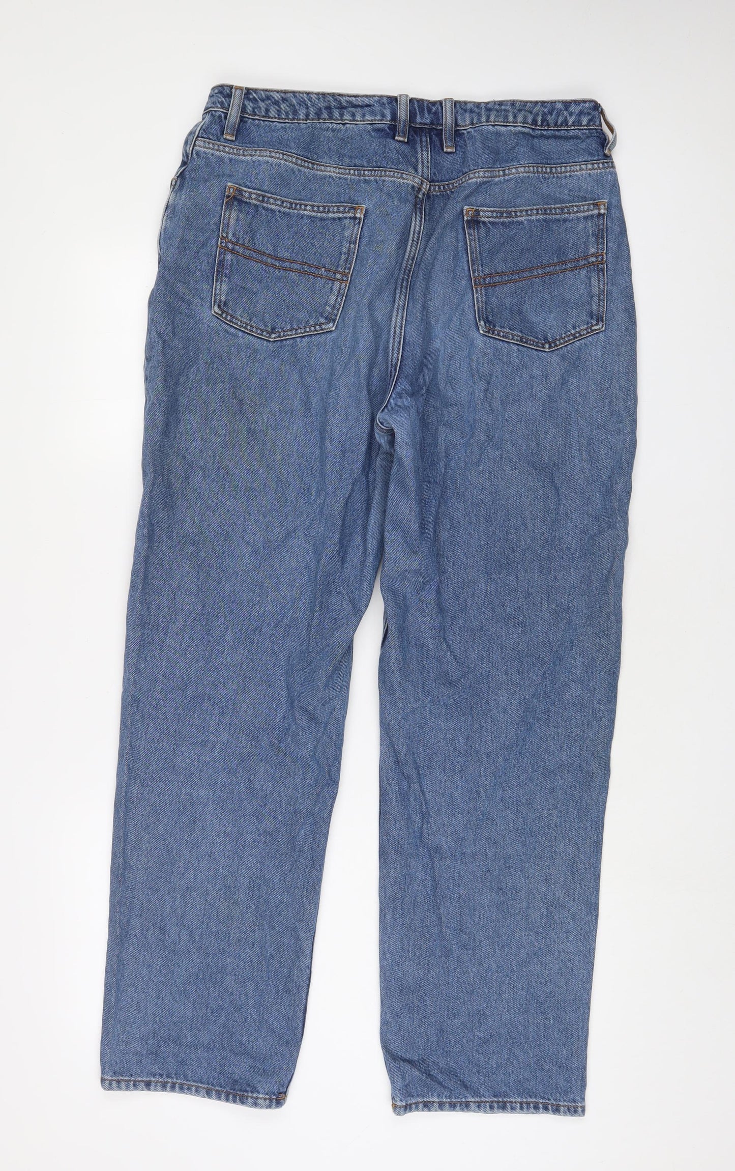 COLLUSION Womens Blue Cotton Mom Jeans Size 34 in L34 in Regular Zip