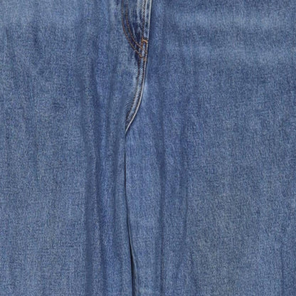COLLUSION Womens Blue Cotton Mom Jeans Size 34 in L34 in Regular Zip