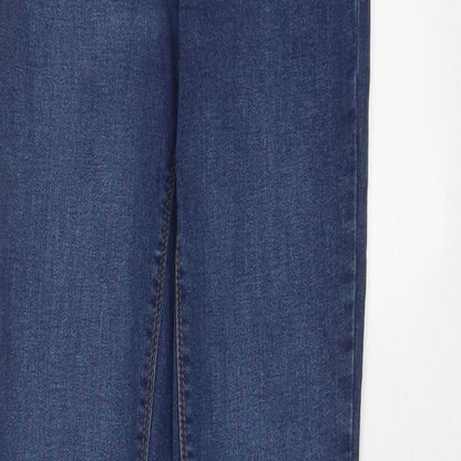 Denim & Co. Womens Blue Cotton Skinny Jeans Size 8 L31 in Regular Zip