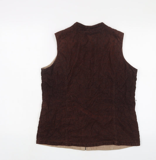 DASH Womens Brown Gilet Jacket Size 12 Zip