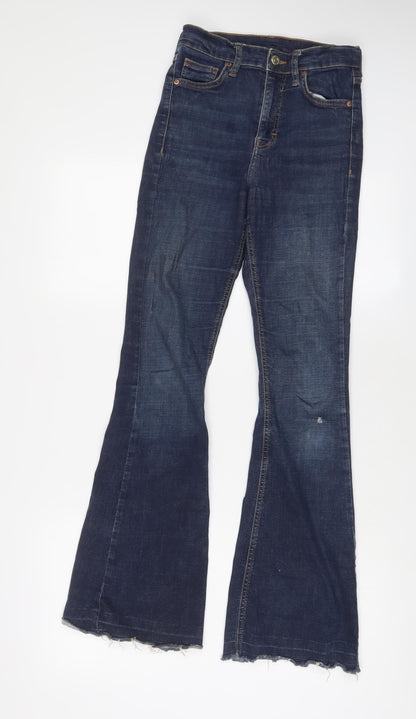 Womens UK Size 26 in Topshop Regular Fit Flared Blue Jeans