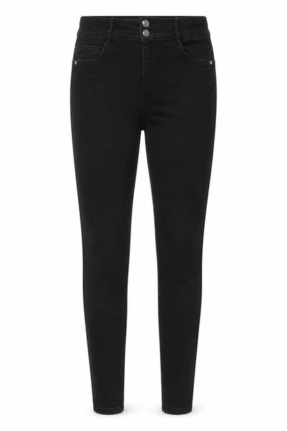Papaya Womens Black Cotton Skinny Jeans Size 12 L20 in Regular Zip