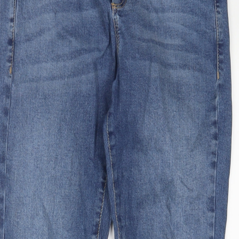Topshop Womens Blue Cotton Skinny Jeans Size 28 in L30 in Regular Zip