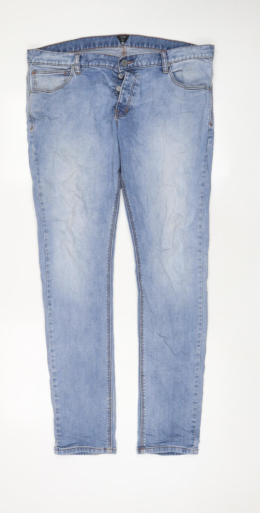 A.BRAND Mens Blue Cotton Skinny Jeans Size 36 in L32 in Regular Zip