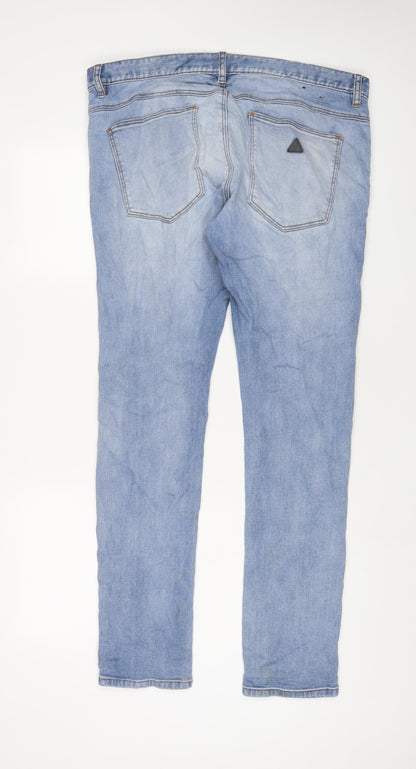 A.BRAND Mens Blue Cotton Skinny Jeans Size 36 in L32 in Regular Zip