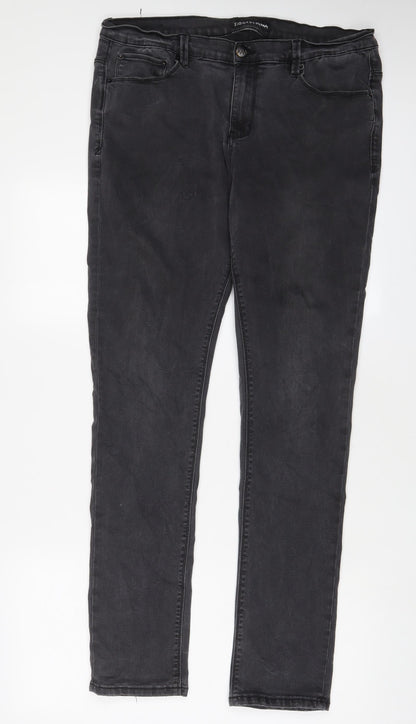Ziggy.Denim Mens Grey Cotton Straight Jeans Size 36 in L31 in Regular Zip