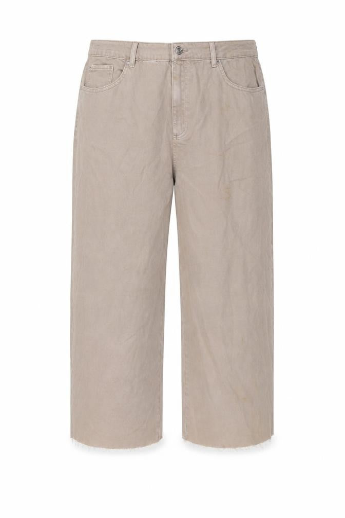 Marks & Spencer Womens Beige Cotton Wide-Leg Jeans Size 20 L23 in Regular Zip