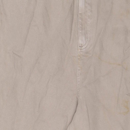 Womens UK Size 20 Marks and Spencer Regular Fit Wide-Leg Beige Jeans
