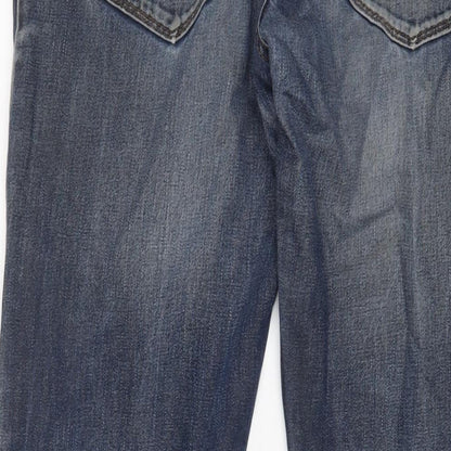 Autograph Mens Blue Cotton Straight Jeans Size 34 in L33 in Regular Zip - Long Leg