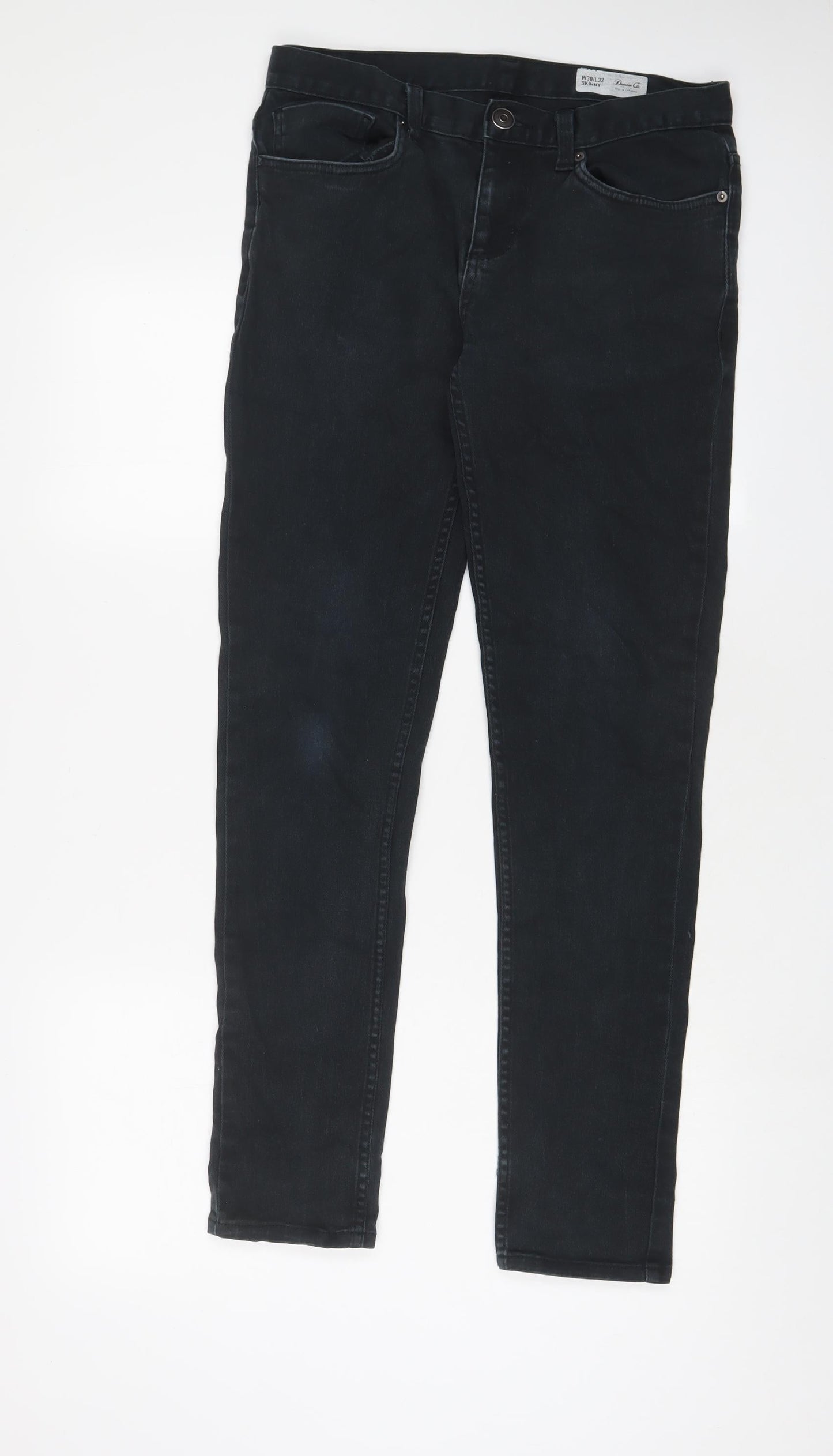 Denim & Co. Mens Black Cotton Skinny Jeans Size 30 in L32 in Regular Zip