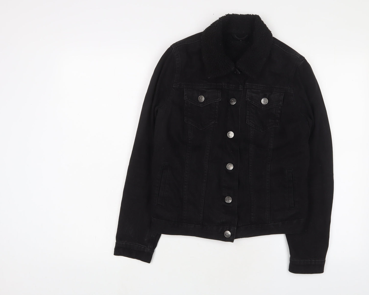 Papaya Womens Black Jacket Size 10 Button