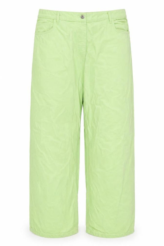 Collusion Womens Green Cotton Wide-Leg Jeans Size 20 L30 in Regular Zip
