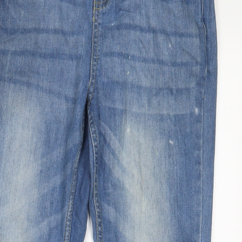 Denim & Co. Girls Blue Cotton Skinny Jeans Size 11-12 Years L26 in Regular Zip