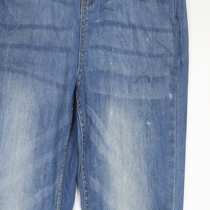 Denim & Co. Girls Blue Cotton Skinny Jeans Size 11-12 Years L26 in Regular Zip