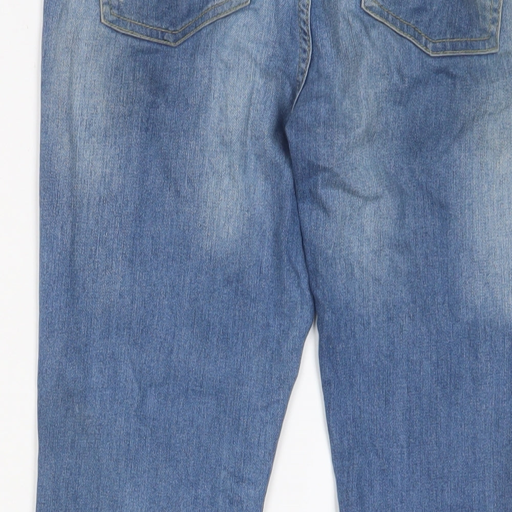Denim & Co. Girls Blue Cotton Skinny Jeans Size 11-12 Years L26 in Regular Zip