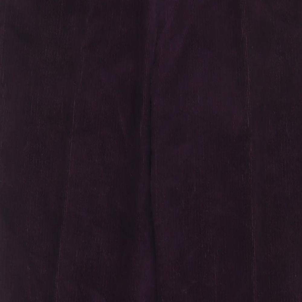 Tiger Womens Purple Cotton Trousers Size 34 L29 in Regular Zip - Short Leg