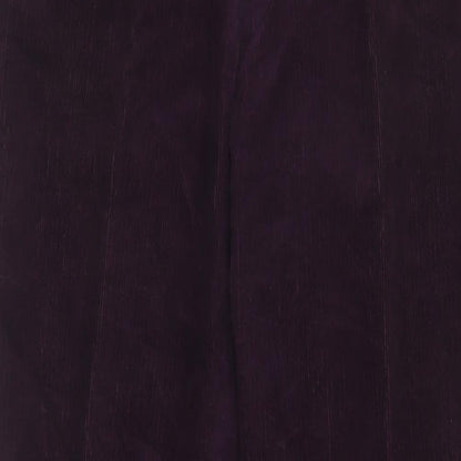 Tiger Womens Purple Cotton Trousers Size 34 L29 in Regular Zip - Short Leg
