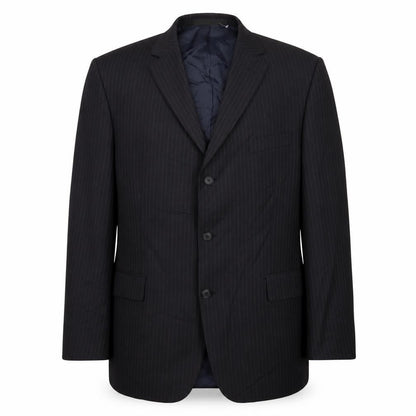 Marks & Spencer Mens Black Striped Polyester Jacket Suit Jacket Size 40 Regular