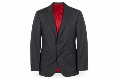 Marks & Spencer Mens Grey Striped Wool Jacket Suit Jacket Size 36 Regular