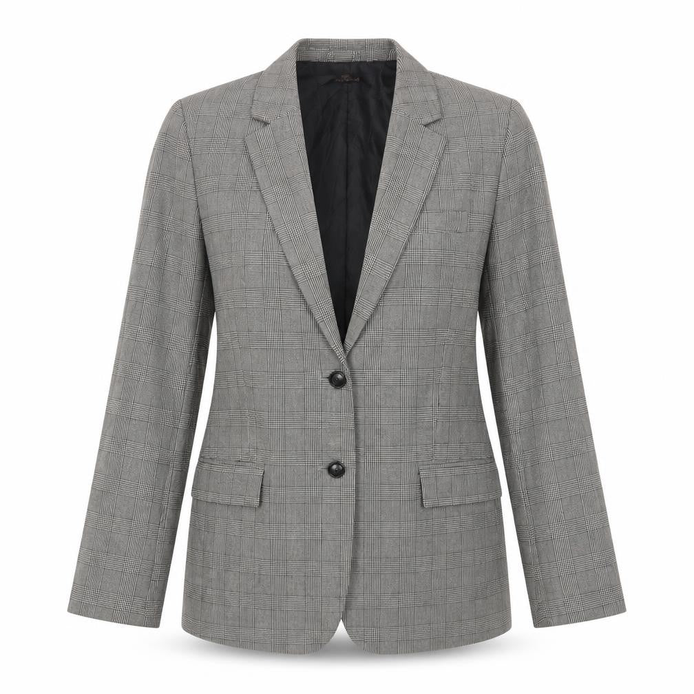 Next Womens Grey Plaid Jacket Blazer Size 12 Button