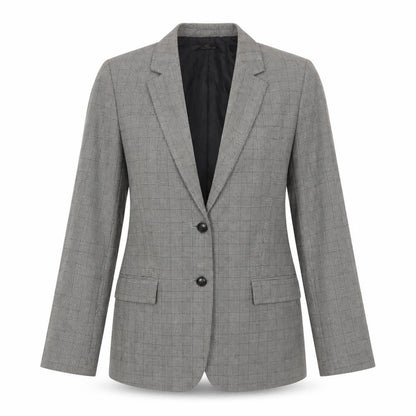 Next Womens Grey Plaid Jacket Blazer Size 12 Button