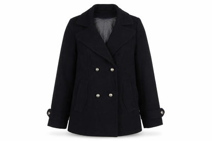 Next Womens Black Overcoat Coat Size 12 Button