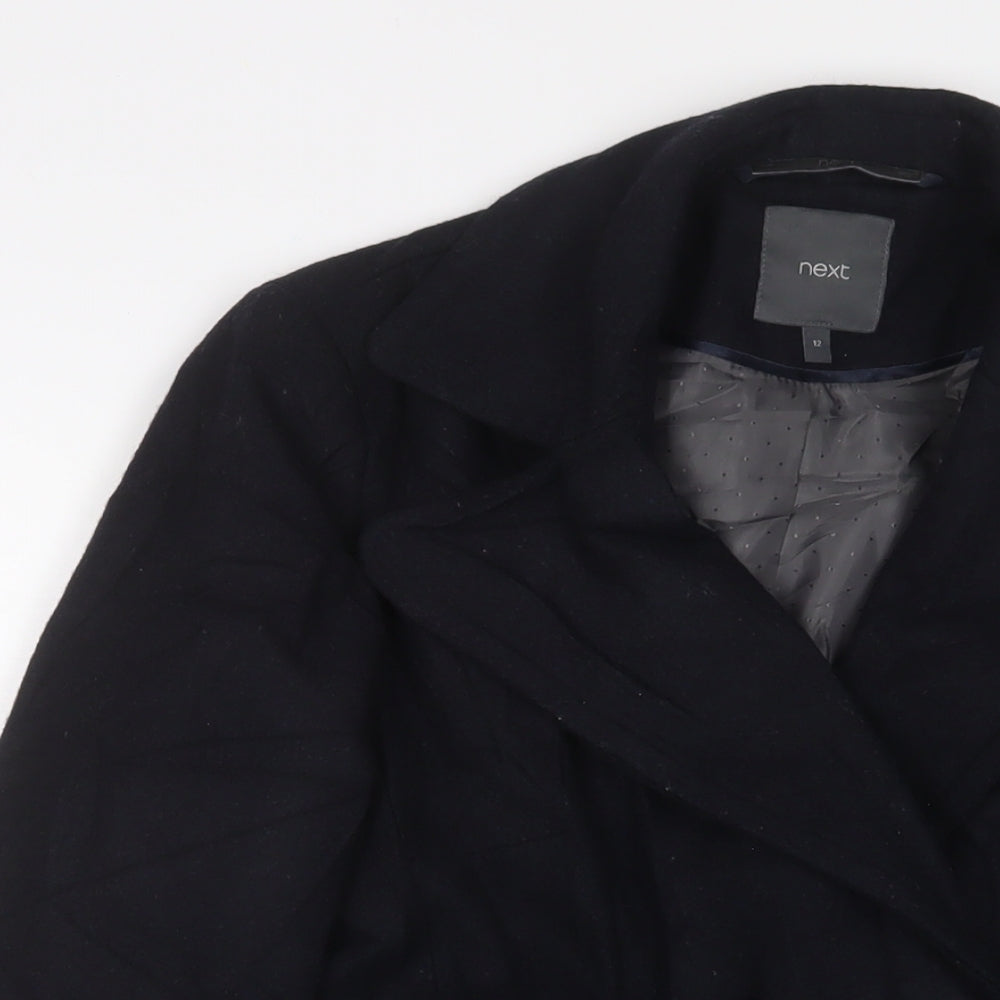 Womens UK Size 12 NEXT Black Overcoat