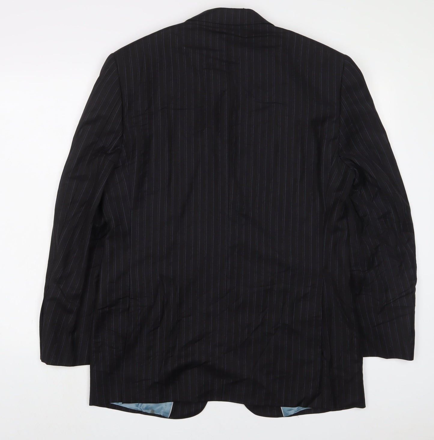 Autograph Mens Black Striped Wool Jacket Suit Jacket Size 40 Regular