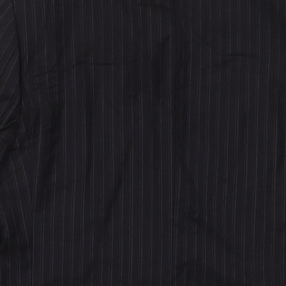 Autograph Mens Black Striped Wool Jacket Suit Jacket Size 40 Regular