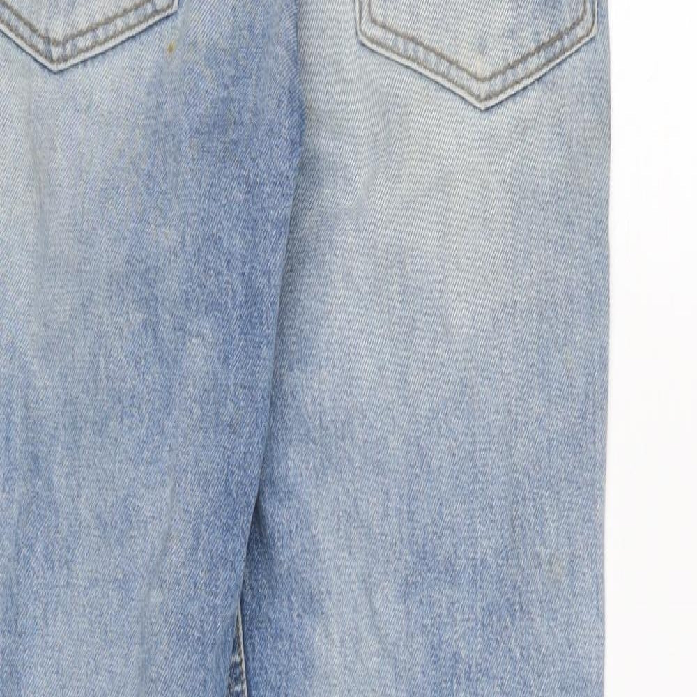 boyish Womens Blue Cotton Tapered Jeans Size 8 L25.5 in Regular Button