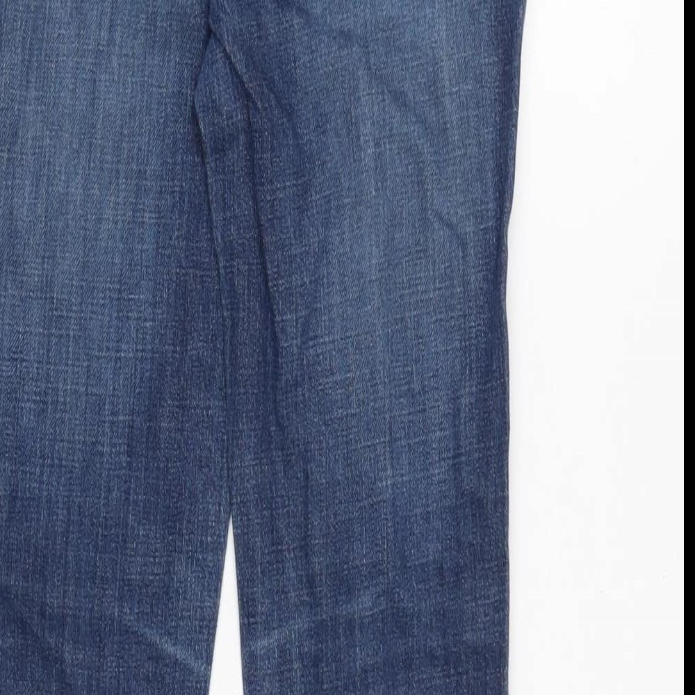 Tommy Girls Blue Ikat Cotton Blend Straight Jeans Size 10 Years L24 in Regular Zip