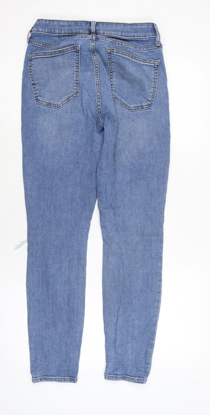Gap Mens Blue Cotton Tapered Jeans Size 24 in L28 in Extra-Slim Zip