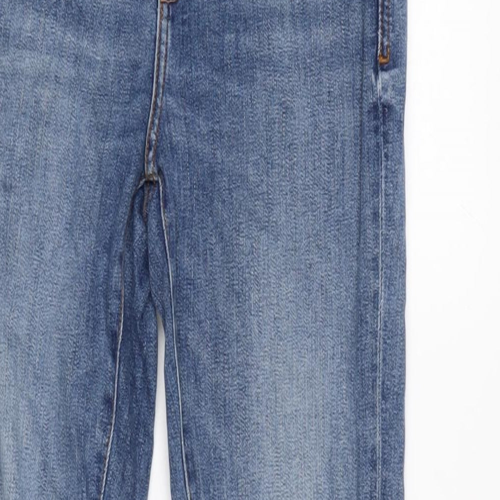 Zara Womens Blue Cotton Blend Tapered Jeans Size 24 in L24 in Regular Zip
