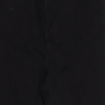 Denim & Co. Womens Black Cotton Blend Tapered Jeans Size 16 L27 in Regular Zip