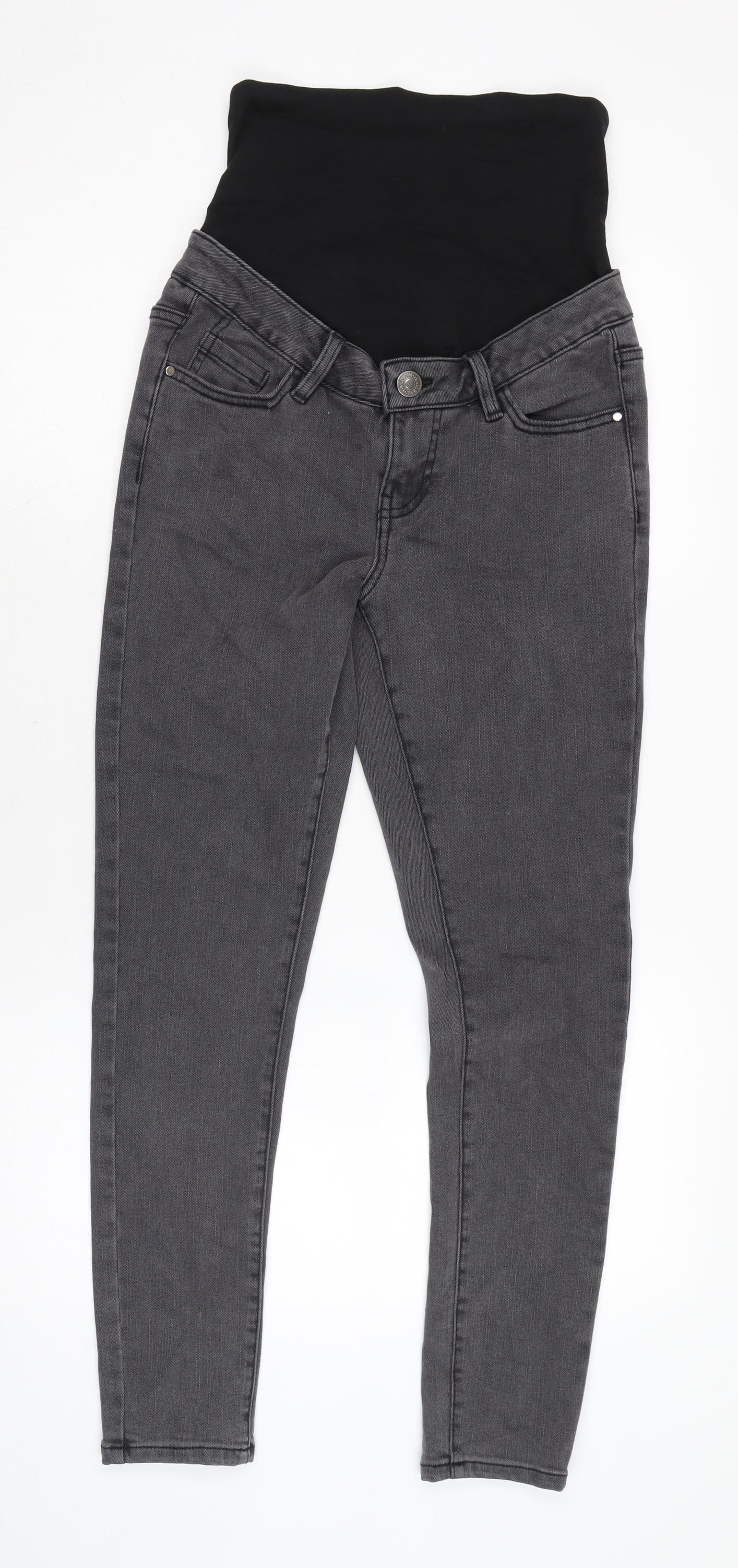 Love Denim Womens Grey Cotton Blend Skinny Jeans Size 25 in L26 in Regular Zip