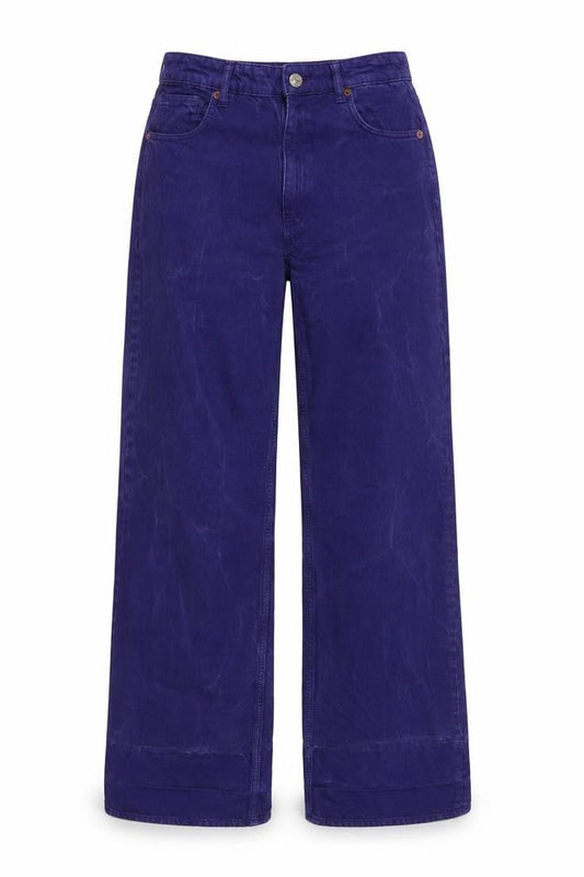 Womens UK Size 8 Zara Regular Fit Wide-Leg Purple Jeans