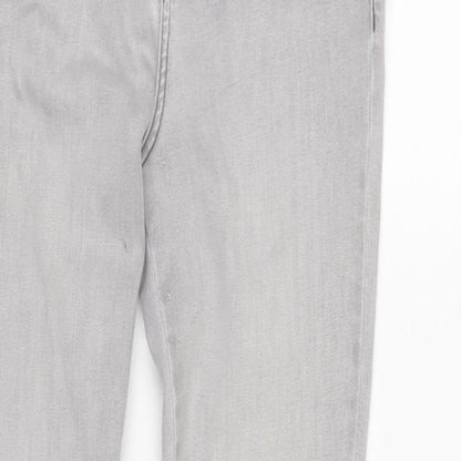 TU Womens Grey Cotton Blend Skinny Jeans Size 12 L25 in Regular Tie