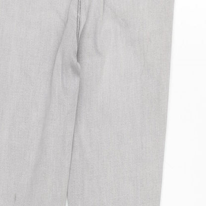 TU Womens Grey Cotton Blend Skinny Jeans Size 12 L25 in Regular Tie