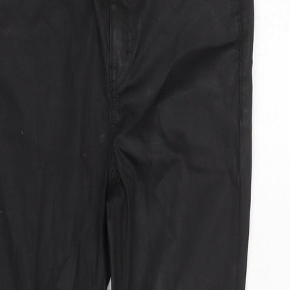 Topshop Womens Black Cotton Blend Tapered Jeans Size 30 L28 in Regular Zip