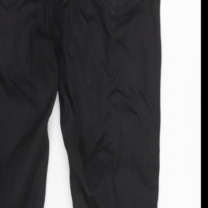 Topshop Womens Black Cotton Blend Tapered Jeans Size 30 L28 in Regular Zip